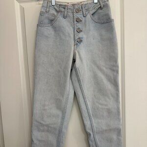 👖 Vintage GUESS Jeans | USA Made | Button Fly | Light Wash | Raw Hem